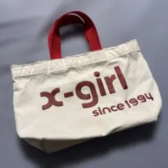x-girl ミニバッグ クリーム色 赤