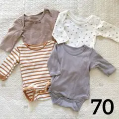 ベビー　肌着　ロンパース　70　長袖　あったか素材含む　UNIQLO　西松屋