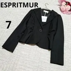 ◆ 新品 ESPRITMUR テーラードジャケット 7 シングルボタン ブラック