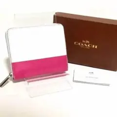 コーチ/財布/コンパクト/ラウンドファスナー/バイカラー/coach/チャック