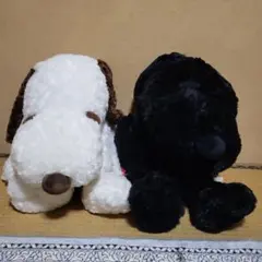 スヌーピー　ぬいぐるみセット　大　黒　白茶