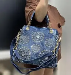 デニムブルー ハンドバッグ