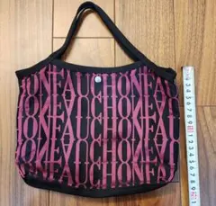 FAUCHON トートバッグ ブラック×ピンク 内側ピンク