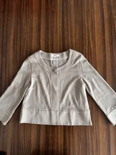 NATURAL BEAUTY BASIC ノーカラージャケット S ベージュ