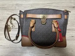 MICHAEL KORS ハンドバッグ ブラウン/ベージュ/レッド