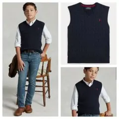 新品未使用 定価15,400円 ポロラルフローレン ケーブルニットベスト