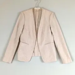 美品◆BEIGE, ノーカラージャケット ベージュ 日本製 ボタンレス ベイジのサムネイル
