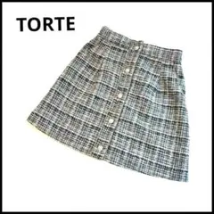TORTE トルテ　ミニスカート　バックリボン　フロントボタン　チェックのサムネイル