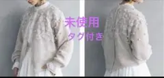 未使用　サマンサモスモス × kazumi リネン花刺繍2WAY カーディガン