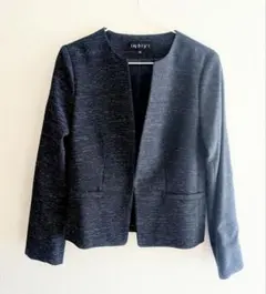 INDIVI インディヴィ ノーカラー ジャケットサイズ38（Mサイズ）