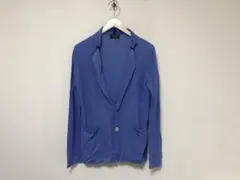 本物エポカウォモEPOCA UOMOリネン麻ニット長袖セーターカーディガンM青のサムネイル