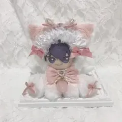 NEW】おすわりぬい服 ちびぐるみ ベビーブルー×ホワイト ねこ耳 - メルカリ