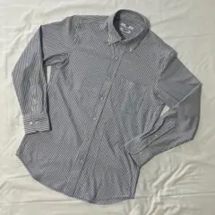 ユニクロ スーパーノンアイロンジャージースリムシャツ/ボタンダウン/ストライプ