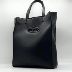 DIESEL　HOLI-D　SHOPPER　トートバッグ　メタルDロゴ　黒　A4