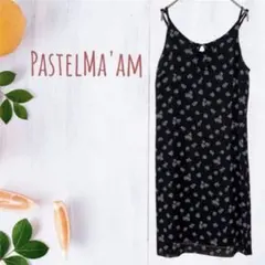 Pastel Ma'am 小花柄 キャミソールワンピース チュニック ブラック