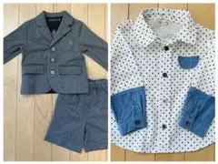 ラグマート　スーツ シャツ　セット　　８０cm セレモニースーツ グレー