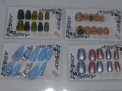 ネイルチップセット 4種類 カラー多彩