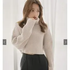GRL タートルネッククロップド丈ニットトップス [mb1395]