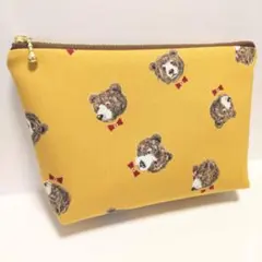 カントリーベア ハンドメイド ポーチ 化粧ポーチ ファスナーポーチ くま 熊のサムネイル