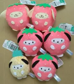 サンリオキャラクターズ　フルーツきぐるみマスコット　6体セット