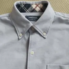 NEW YORKER 半袖ボタンダウンシャツ ライトブルー