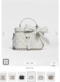 2WAYリボンチャームキルティングバニティバッグ