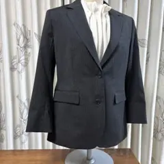 【本日限定】美品used⭐︎UNIQLOストライプテーラードジャケットダークグレー