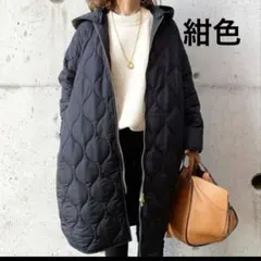レディースアウター　キルティング　パーカー　ノーカラーコート　ノーカラー　襟なし