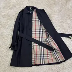 ✨超レア✨バーバリーロンドン トレンチコート メガチェック レザー 切替 L 黒 BURBERRY - 美品 バーバリーロンドン ロング トレンチコート