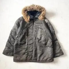 アルファインダストリーズ N-3B フライトジャケット グリーン 緑 カーキ L