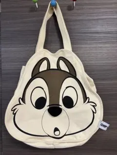 チップとデール　顔型トートバッグ