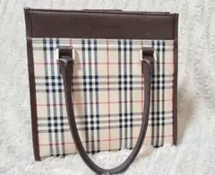 【美品】【BURBERRY】チェック柄 ハンドバッグ