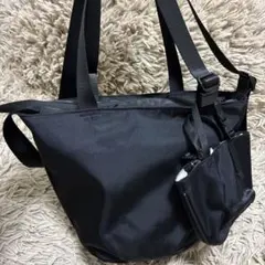 【美品】イアパピヨネ　アジャスタートートバッグ　Sサイズ　ミニバック付き　黒