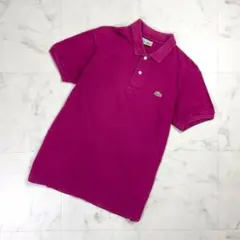 ラコステ 70s 半袖ポロシャツ 鹿の子 赤紫 サイズ3*ND5