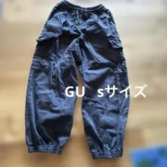 GU キッズ カーゴパンツ ブラック Sサイズ