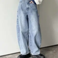 CPCM シーピーシーエム　USAコットンカーブペインターデニムパンツ　ブルー