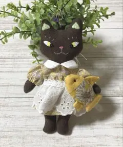 モコモコ 黒うさぎちゃんぬいぐるみチャーム ハンドメイド ミナ