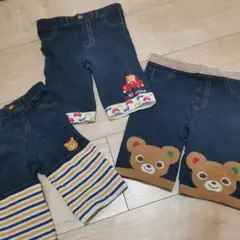 ミキハウス＆ホットビスケッツ80★レギンス　3枚セット
