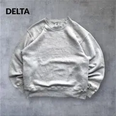 USA製DELTA 無地ソリッドスウェットMグレートレーナーライトグレー古着