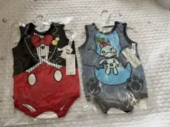 ディズニー　ロンパース　2枚セット　ミッキー　スティッチ　80サイズ