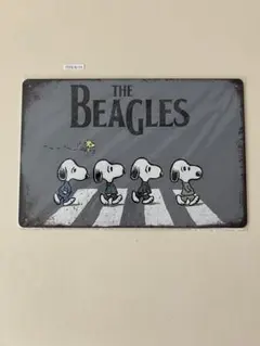 スヌーピー PEANUTS THE BEAGLES ブリキ看板