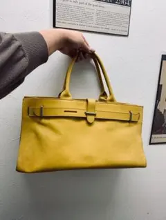 FURLA トートバッグ ハンドバッグ　イエロー　本革　鞄