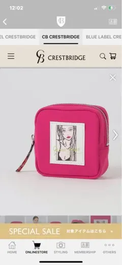 CB CRESTBRIDGE 【itabamoeコラボ】プリントポーチ