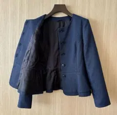 ペプラムジャケット ノーカラージャケット