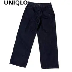UNIQLO ユニクロ　ワイドパンツ　ジーンズ　ネイビー　31 L