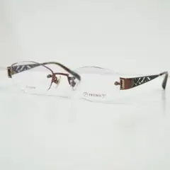 日本製 フチなしメガネ ブラウン×グリーン 上品デザイン レンズ交換可 新品