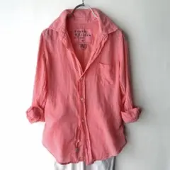 美品 24SS フランク&アイリーン スキッパーシャツ ダメージ加工 XS