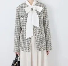 【美品】ツイードジャケット　ROPE'PICNIC ブラック　サイズ36