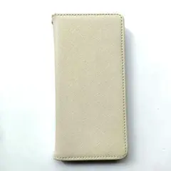 アイボリー 手帳型ケース カードポケット付き