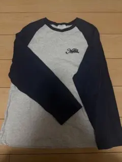 Melted ラグランスリーブTシャツ グレー/ネイビー